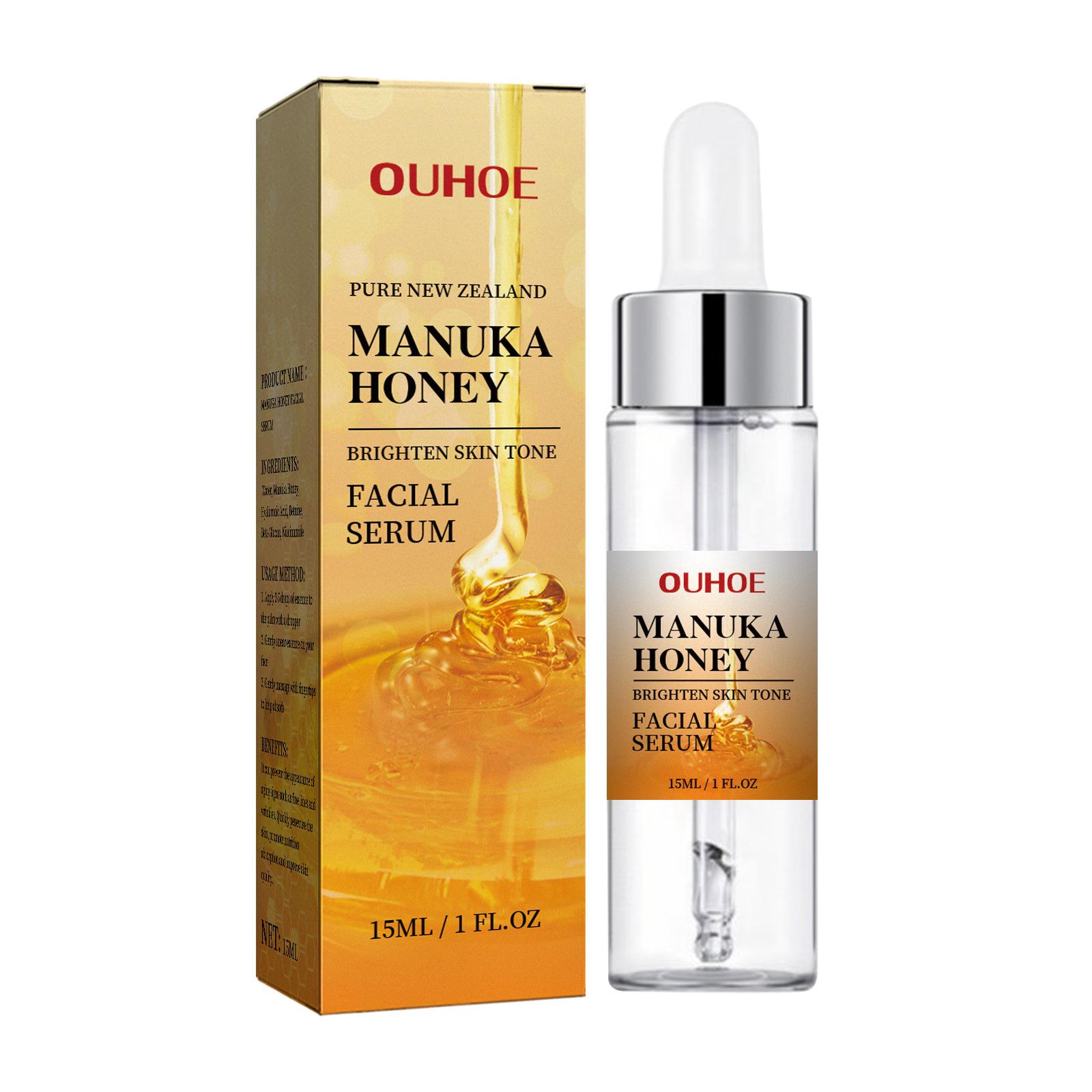 

Manuka Honey Gold Сыворотка для лица против старения морщин Контроль жирности кожи Сужение пор Увлажнение Подтяжка Укрепляющая Восстанавливающая Эссенция 15ml boxed