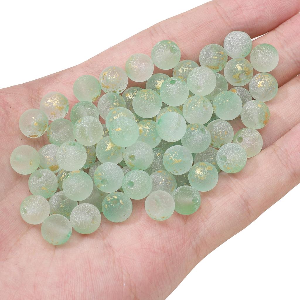 Perline di Cristallo di Vetro Effetto Foglia d'Oro 8mm Rotonde Distanziatori per Gioielli Fai da Te 50 Pezzi Multicolori