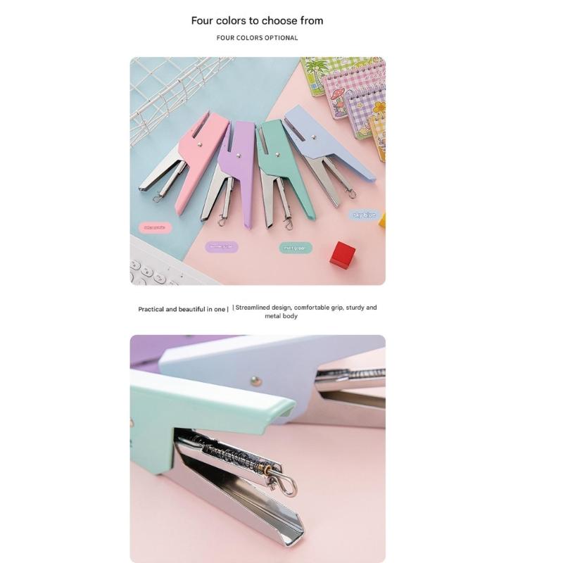 Desktop Stapler For Office and School with Metal Structure and Fashion Design Travel Friendly File Management Stapler