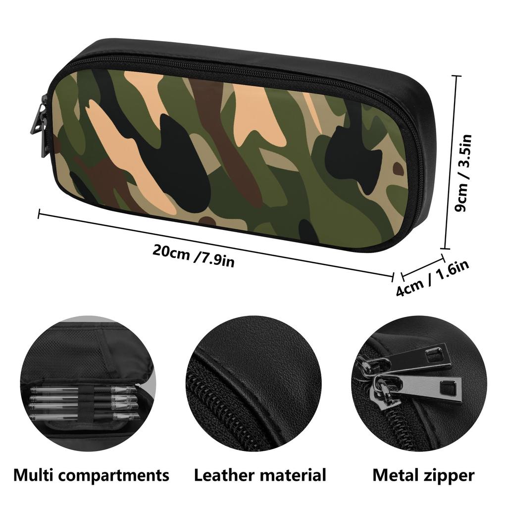 Faux Leather Portable Pencil Holder with Elastic Pen Loops for Campus Office and Travel for Pens Pencils and Small Items