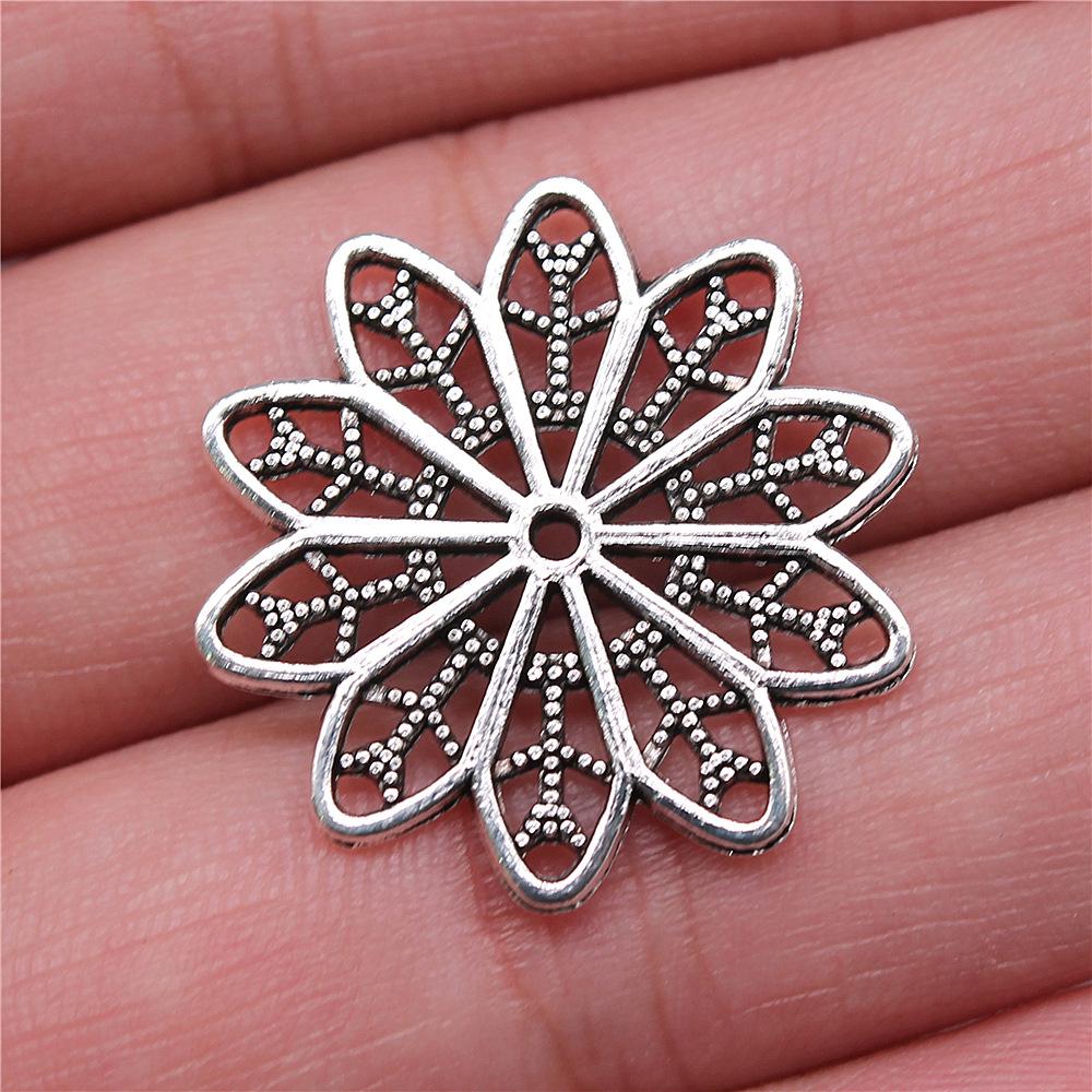 10pcs Charms Motif Antique Silver Color Motif Pendant Charms Flower Charms For Jewelry Making
