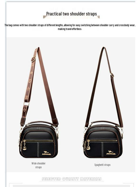 Retro Chic Mehrschichtige Umhängetasche: High-End, Vielseitig, Trendig, Umhängetasche mit großem Fassungsvermögen