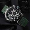 Orologio da Uomo al Quarzo Sportivo Multifunzione di Alta Gamma Sei Lancette Professionale Quadrante da 42mm Cinturino in Silicone Impermeabile meno