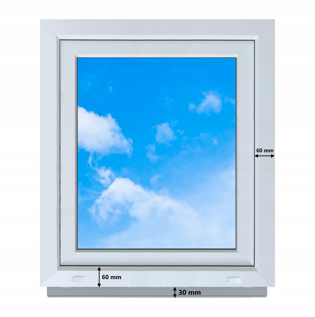 Finestra PVC Bianca 70x80 Sinistra, Nuova 700x800 Mm Apribile-Vasistas, Bivetro Ru
