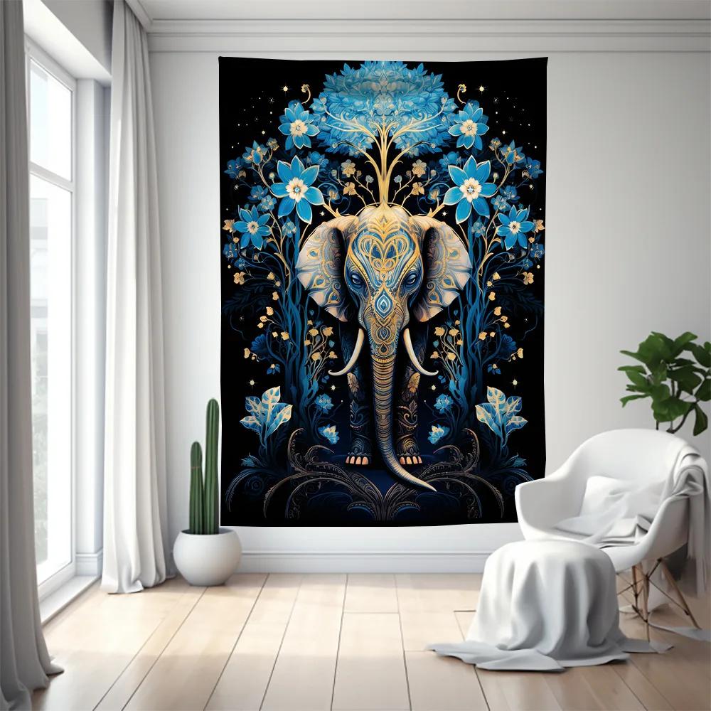 Elephant series room wall tapestries animal tapestries planet tapestry background fabric bedside wall tapestry carpet
