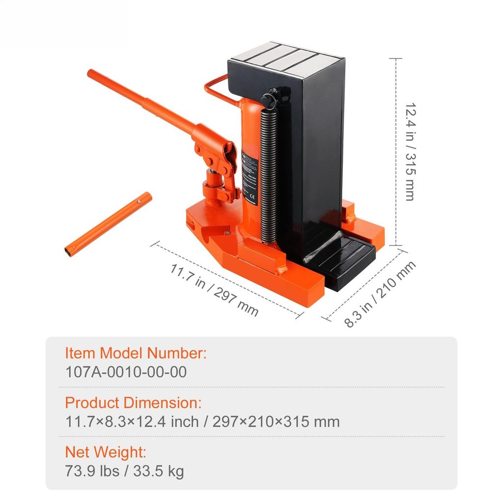 SucceBuy Hydraulic Toe Jack 2.5-10T On Toe Toe Jack Lift 5-20T On Top Lift Capacity Machine Jack Air Hydraulic Jack for Industry