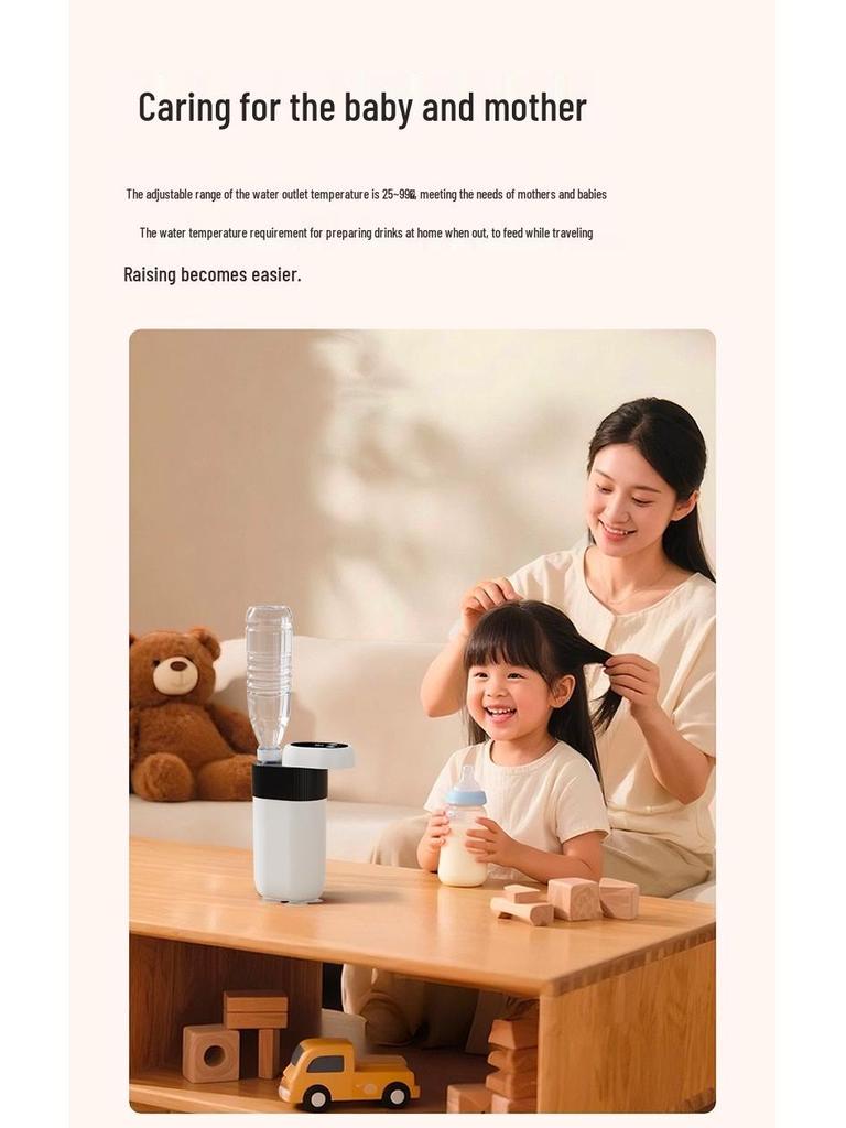 Compact Pump-Action Hot Water Dispenser: Instant Heating Kettle for Home, Travel, Tea & Formula