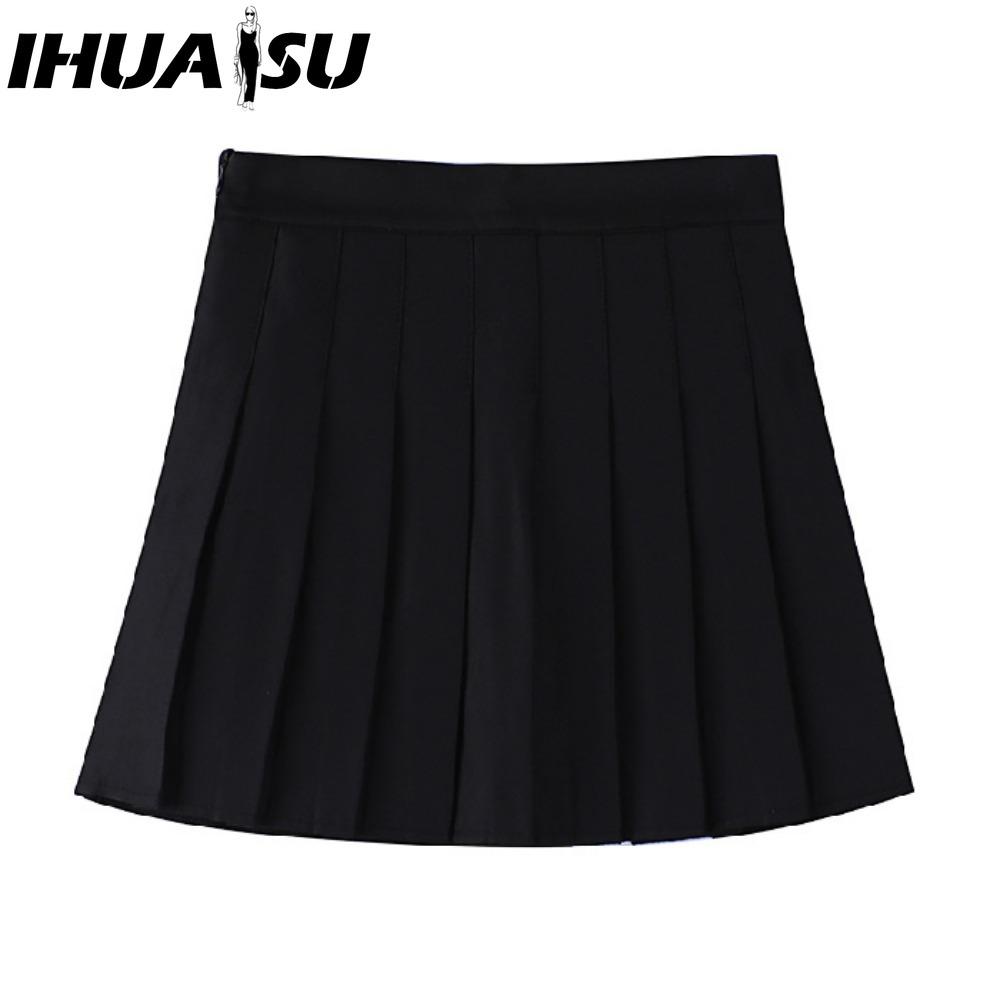 

IHUASU Women s Fashion Casual Solid Color Print Summer Spring Skirt XS чорний