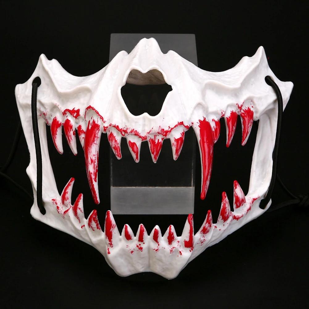 

Men s Halloween Blood Half-Face Mask Horror Skeleton Dragon Tiger Wolf Carnival Party Cosplay Prop Men s Halloween Costume