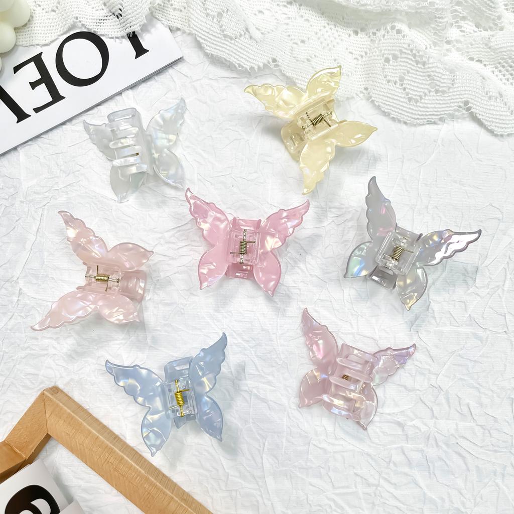 Super Fairy New Color Imitation Acetic Acid Butterfly Cute Hair Claw Shark Clip Sweet Back Head Gentle Ponytail Clip