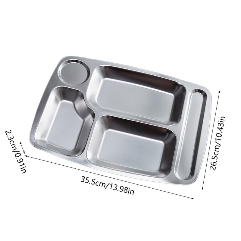 Rectangular Divided Plate Dinner Tray Dinner Plate Suitable for Meal and Snacks