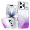 For iPhone 17 Pro Magnetic Case Gradient Glitter Shockproof TPU PC Phone Cover Compatible with MagSafe