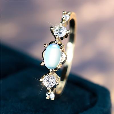Elegant Geometric Oval Ring for Women and Bride Engagement Wedding Ring Romantic Proposal Gift