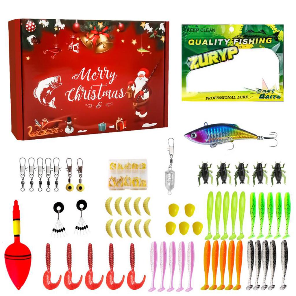 Christmas Countdown Calendar Fishing Lure Advent Calendar for Fisher Men Teen Boys 2025 Xmas Surprise Gift