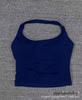 European Seamless Halter Neck Sports Vest & Ruched Yoga Shorts Set
