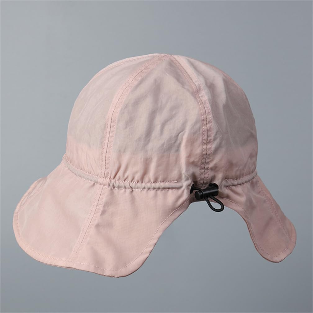 LINSHIN Summer Wide Brim Bucket Hat with UV Lightweight Sun Adjustable Solid Perfect for Outdoor and Outings One Size Fits Women's Protection, Visor,