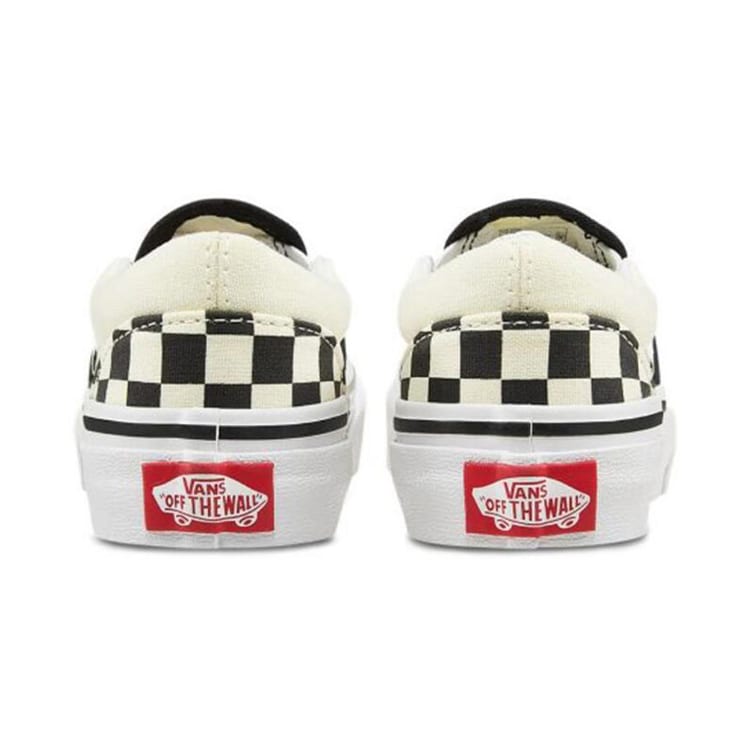 Vans CLASSIC SLIP on Canvas Breathable Low top Kids' Skateboarding Shoes Black White Checkerboard VN000ZBUEO1