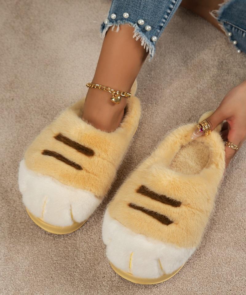 Módní nové chlupaté pantofle s kočičími tlapkami pro ženy, novinka, pantofle s kočičími tlapkami, nadýchané koťátka, domácí pantofle, dámské kawaii anime drápové pantofle
