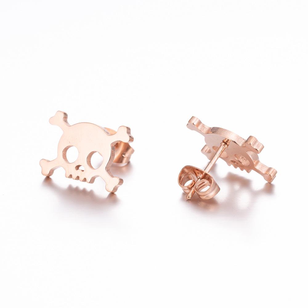 Halloween Bat Stainless Steel Stud Earrings - Minimalist Animal Design for Women, Vintage Christmas Mini Earrings