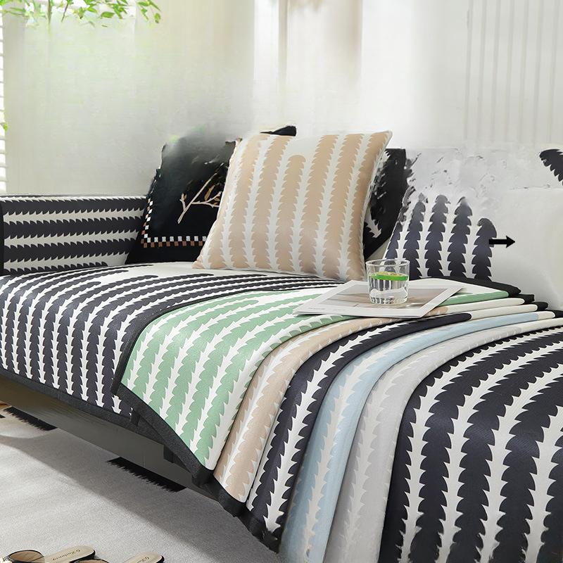 Sofa Kissen Vier Jahreszeiten Universal Modern Schlicht Eis Seide Sommer Sofa Überwurf Rutschfestes Kissen Rückenlehne Handtuch