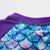 2025 Girls' Long Sleeve Fish Scale One-Piece Swimsuit with Sun Protection
