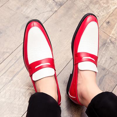 Moda Nueva Moda Zapatos Casuales para Hombre Color Mixto Rojo Amarillo Azul Slip On Mocasines Penny Calzado Formal para Boda Baile de Graduación Regreso a Casa