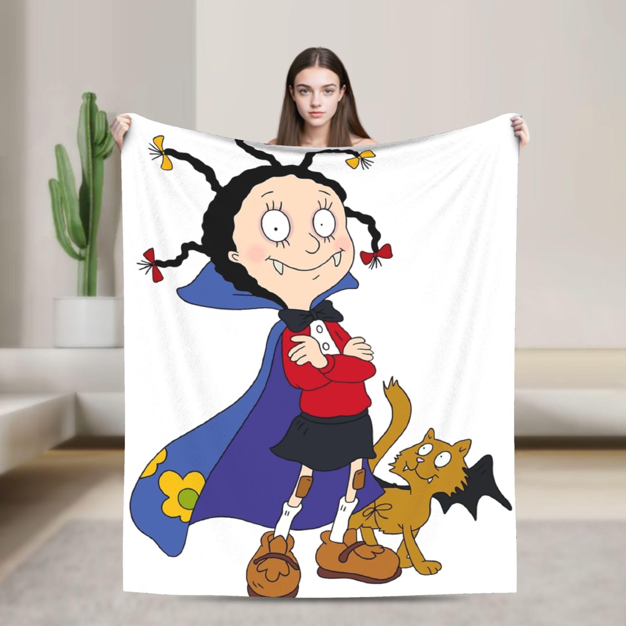 

Soft Warm Travel Mona The Vampires Throw Blanket Flannel Bedspread For Couch Chair Sofa Bed Graphic Sofa Bed Cover 75x90cm