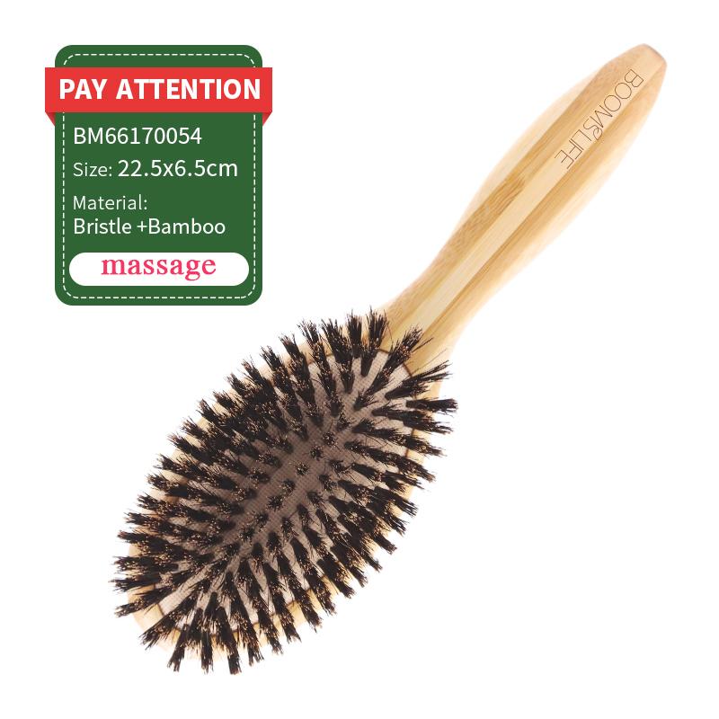 Soft Boar Bristle Bamboo Hair Brush  Women Massage Scalp Wood Comb for Hair Beauty Barber Accessories Cepillo Para Cabello Small Boar Brush