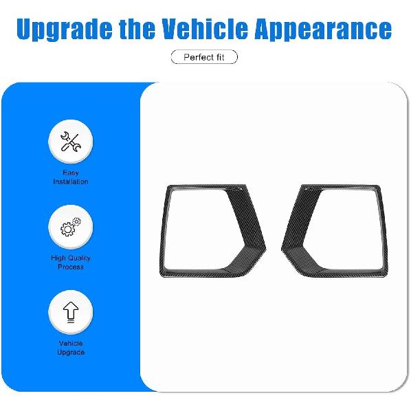 Front Fog Light Frame Cover Trim for Santa Cruz 2022 2023 2024 Accessories, ABS Car Fog Light Lamp Guard Cover Decor 2Pcs, Carbon Fiber Pattern