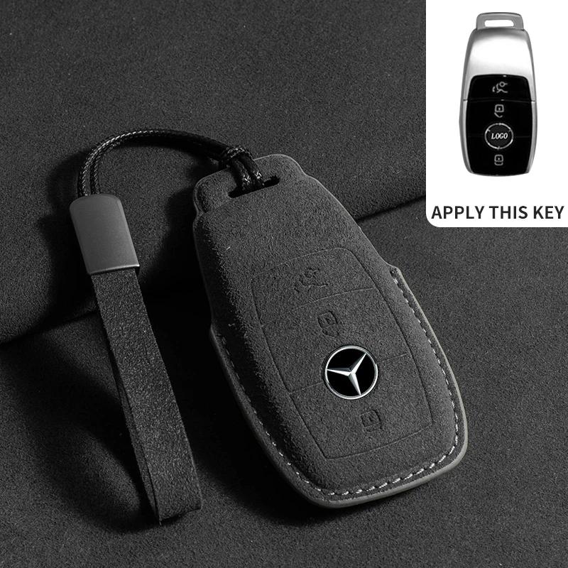 3D FUR Car Key Case Protection For Mercedes Benz E C G M R S Class W204 W212 W176 GLC CLA GLA AMG 2024 Car Key Case Cover Shell DC6