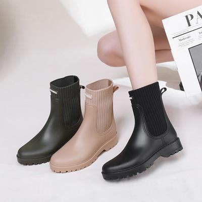 2025 Designer Rain Boots Women's Waterproof Shoes Rainy Ladies Fur Rubber Rainshoes Woman Galoshes Non-slip Pull-on Rain Boots