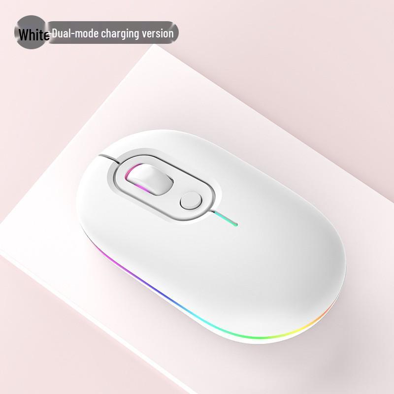 Silent Dual-Mode Luminous Wireless Mouse - Multi-Color Gift for Office & Gaming