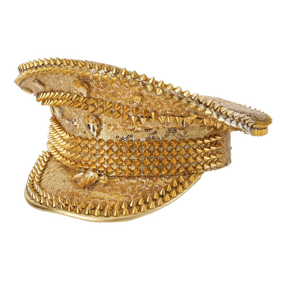 y2k Captain Cap Gold Air Force Hat Funny Uniform Pilot Cap Carnival Festival золотой