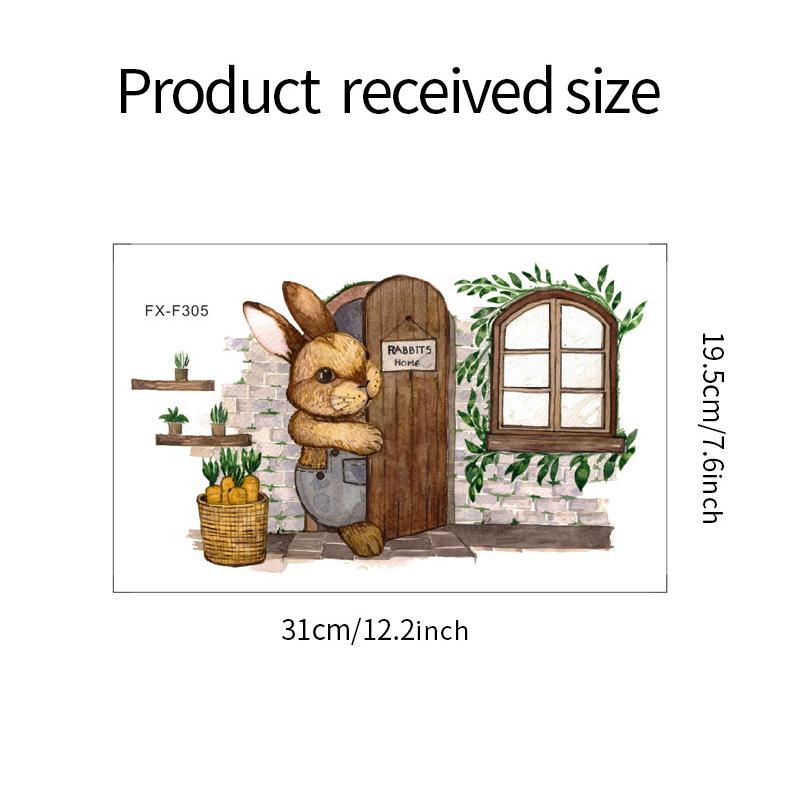 Cartoon 3D Painted Bunny Wall Sticker Home Bedroom Kids Bedroom Valentine'S Day Home Wall Corner Decoration Wall Stickers
