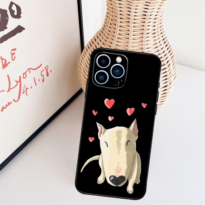 English Bull Terrier Dog Funda For iPhone 16 15 Pro 14 Pro Max Plus 11 13 12 Mini X XS XR Phone Case