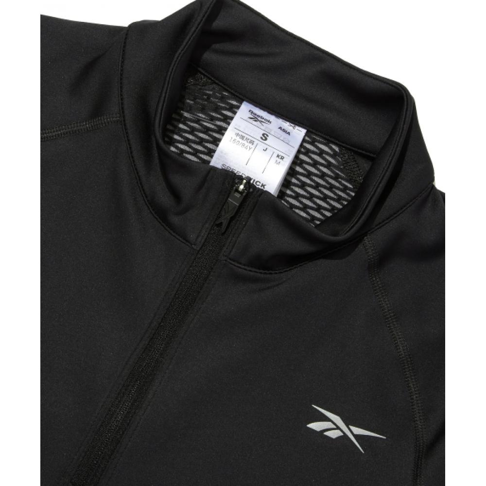 Reebok Running Half Zip Up T Shirt  W    Black  100075413