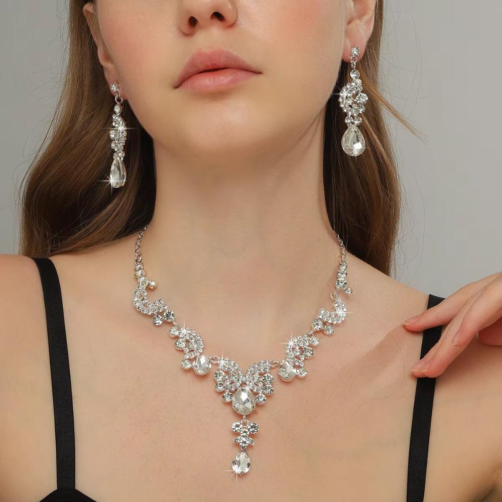 2PCS/3PCS/SET Sparkling Bridal Jewelry Sets Temperament Crystal Jewelry Sets  Holiday Gift