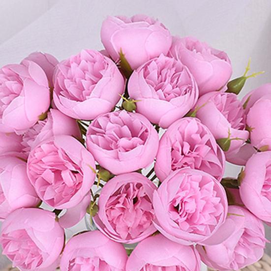 Simulated Peony Flowers Bouquet Real Touch No Withering 27 Heads Artificial Flowers DIY Arrangements