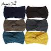 Winter Warm Knitted Knot Cross Headband For Women Girls Autumn Elastic Hair Holder Hair Band Solid Headwear Hair Accessories