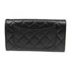 CHANEL 23P Classic Quilted Long Style Grain Embossed Calfskin with Metal Card Holder Wallet for Women  Black