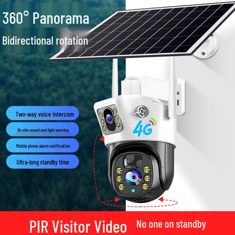 V380 Solar WiFi HD Waterproof Outdoor 4G Surveillance Binocular Camera