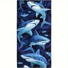 Shark Print Skin Friendly Quick Dry Towel, Large Polyester for Surfing Swimming Yoga Fun