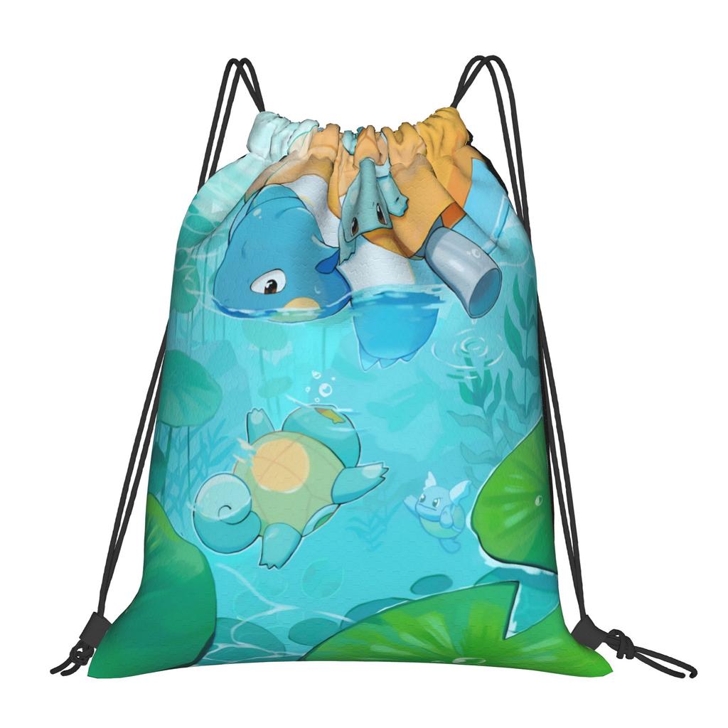 Custom S-Squirtles Drawstring Bags for Shopping Yoga Backpacks Women Men Cartoon Sports Gym Sackpack