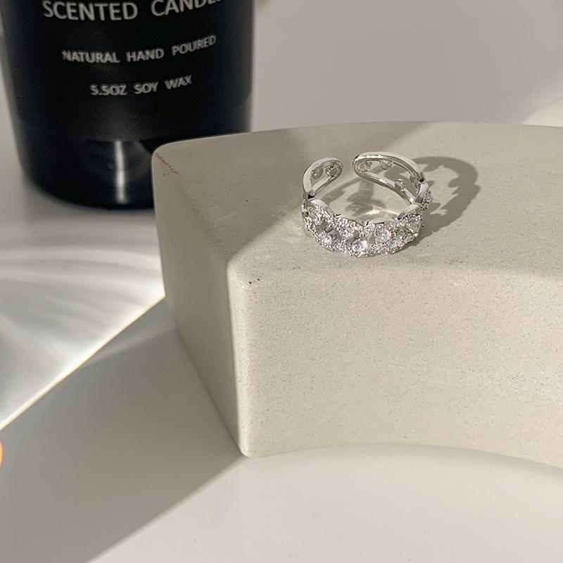 Double Layer Open Zircon Ring - Minimalist Luxury for Women