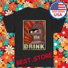 Unisex Shirt Cotton Oversize Large Size NEW Futurama Bender Drinking Men's Black Size S-5XL