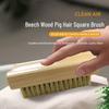 Small Square Beech Wood Pig Hair Shoe Brush for Hard Bristle Cleaning of Leather and Sports Shoes