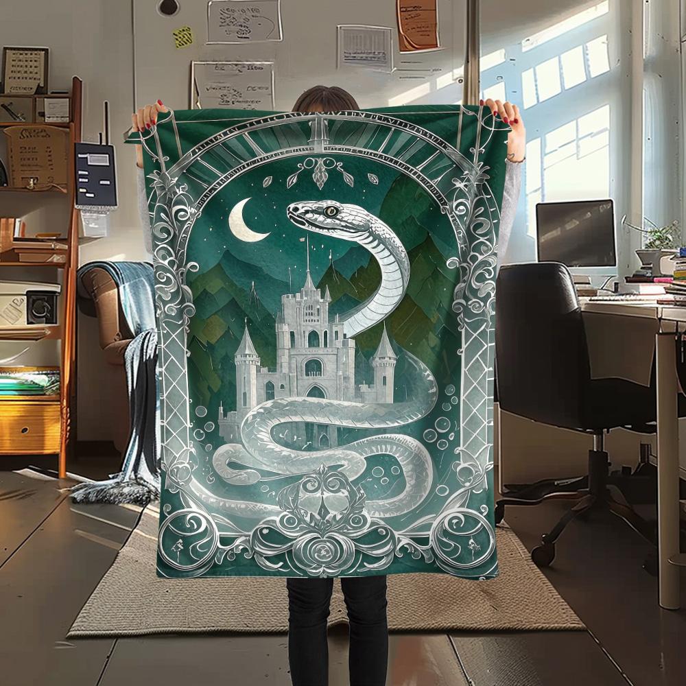 1PC Magic Academy Print FlAannel Blanket, High Quality Comfortable for All Seasons, Home Decor, Warmth and Comfort