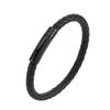 European and American Leather Bracelet Stainless Steel Snap Button Men's Woven Leather Bracelet