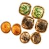 Exaggerated Gradient Retro Luxury Geometric Resin Hoop Earrings Stainless Steel Stud Earrings For Women
