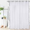 Sprchový závěs s vroubkovaným vzorem, odolný nepromokavý závěs s 12 háčky, pratelný, silný látkový sprchový závěs s černým okrajem do koupelny, hotelové vany